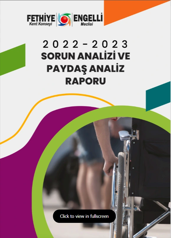 Fethiye Engelli Meclisi-SORUN ANALİZİ ve PAYDAŞ ANALİZ RAPORU-Nisan 2023 dergi kapağı
